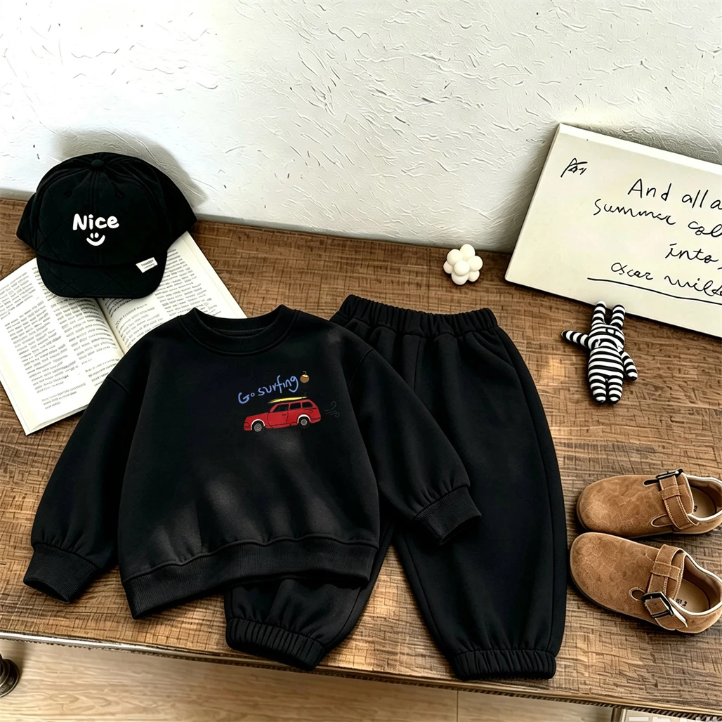 1 2 3 4 5 6Years Old Kids Cartoon Hoodie Sweatpants Two Piece Set Fashion Casual Sweatshirts+Pants Autumn Costume Kids Costume