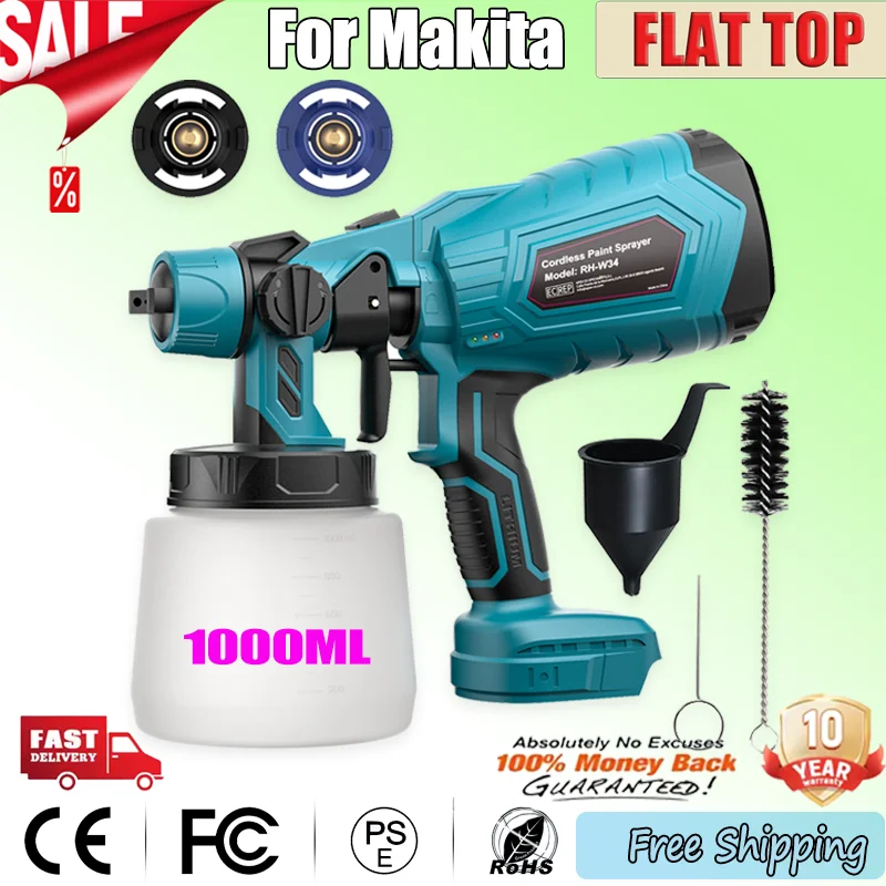 

New High Power For Makita 18V Battery Cordless Paint Sprayers Fence Furniture Cabinets Walls Tools BL1840 BL1850 BL1860 bl1830
