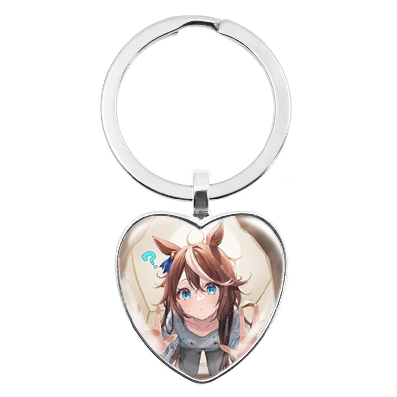 Hot Sales Anime Pretty Derby Figures Agnes Tachyon Mejiro McQueen Narita Taishin Cosplay 25mm Heart Necklace Fans Gift