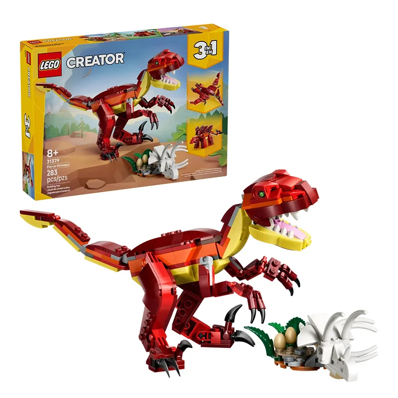 

Конструктор LEGO Creator 31379 «Дикие динозавры» для мальчиков и девочек от 8 лет, 3 в 1: велоцираптор, стегозавр, птерозавр, подарок