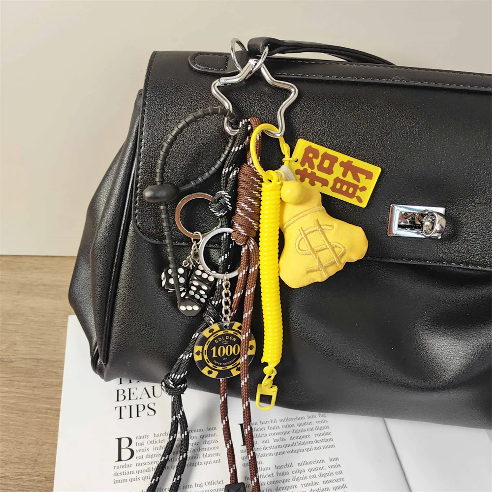 Original Ins style bag pendant, laser pony key pendant, handmade woven rope backpack decoration pendant, men\'s and women\'s bag p