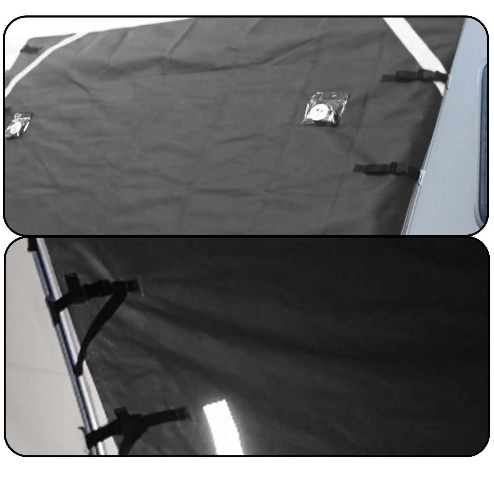 

RV Front Towing Cover Waterproof Shield Sunshade Protector Caravan Trailer Cover with LED Light for Travel Safety