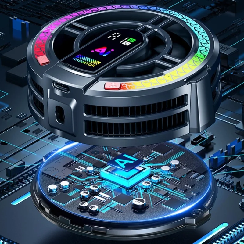 

Магнитный кулер для телефона 5000 об/мин, 3 скорости, полупроводниковый вентилятор охлаждения для мобильных устройств, планшетов и игровых ПК