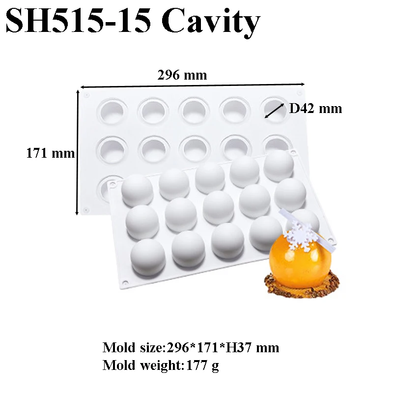 Meibum 5 Types Spherical-Shaped Dessert Mousse Molds 3d Silicone Cake Mold Muffin Pan Baking Tools For Cakes Decorating Supplies