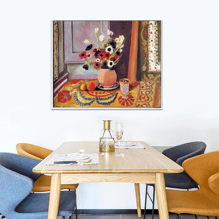 Hand painted high quality reproduction of Still Life by Henri Matisse flower oil painting on canvas for dining room