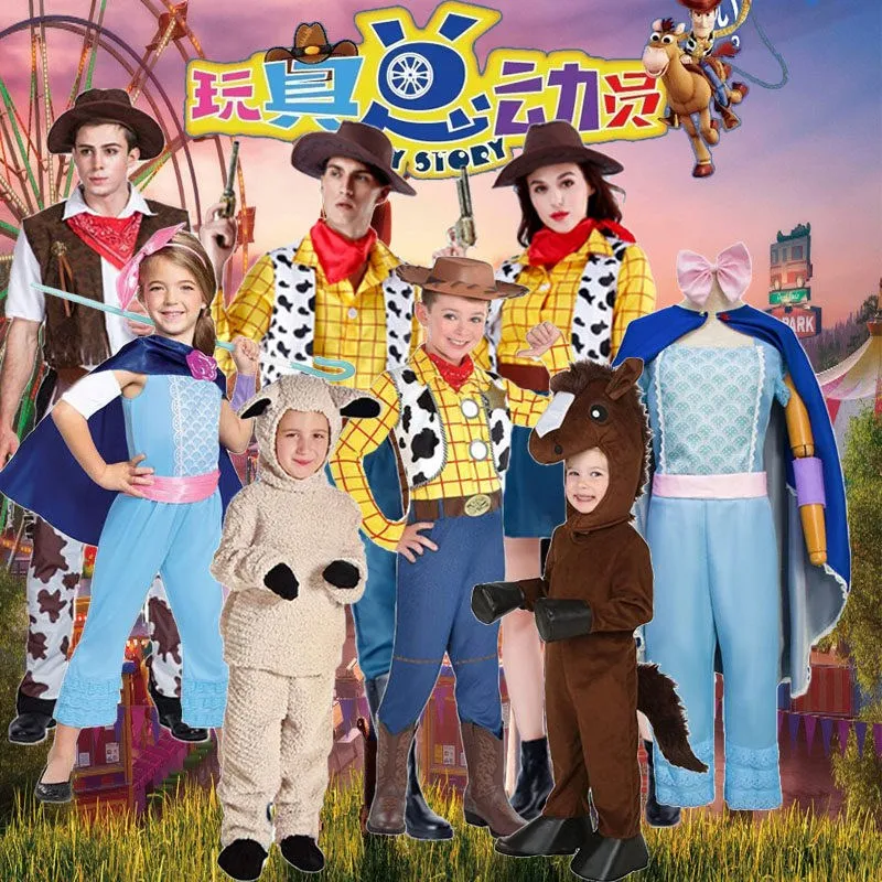 

Halloween Unisex Cowboy Costume Toy Story Adult Shepherd Girl Woody Sheriff Csoplay Clothing Polyester Material Stage Costume