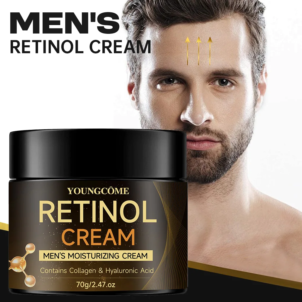 Crema hidratante de Retinol para hombres: crema facial antienvejecimiento, reductora de arrugas y reafirmante para hombres, restaura el brillo juvenil 40 g/70 g