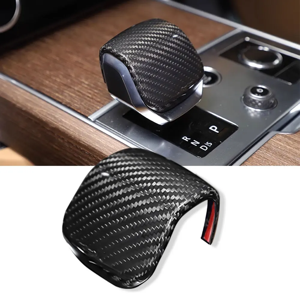 Car Gear Head Shift Knob Handle Cover ABS Carbon Fiber for Range Rover sport 2023 Trim Sticker Accessories