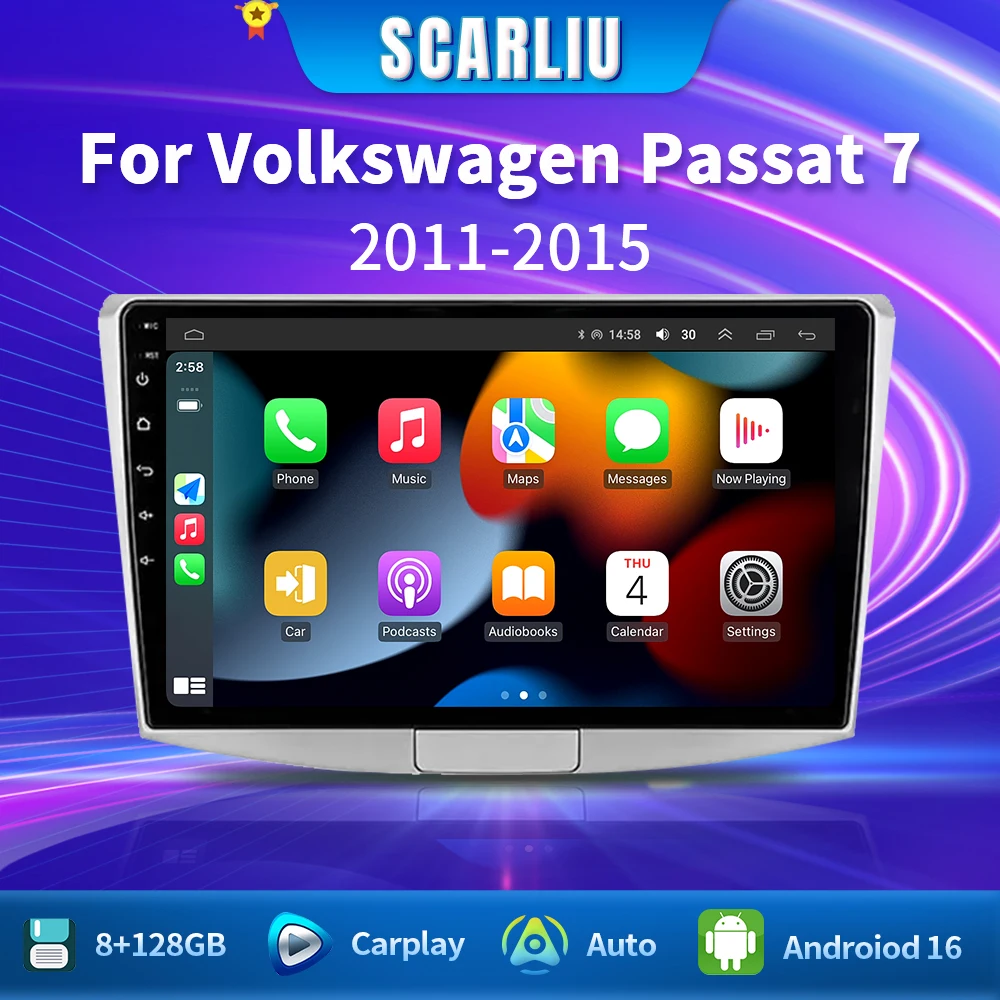 

Android 16 Carplay Auto 4G WIFI For Volkswagen VW Passat B6 B7 CC 2007 - 2016 GPS Car Radio Multimedia Player Stereo Navigation