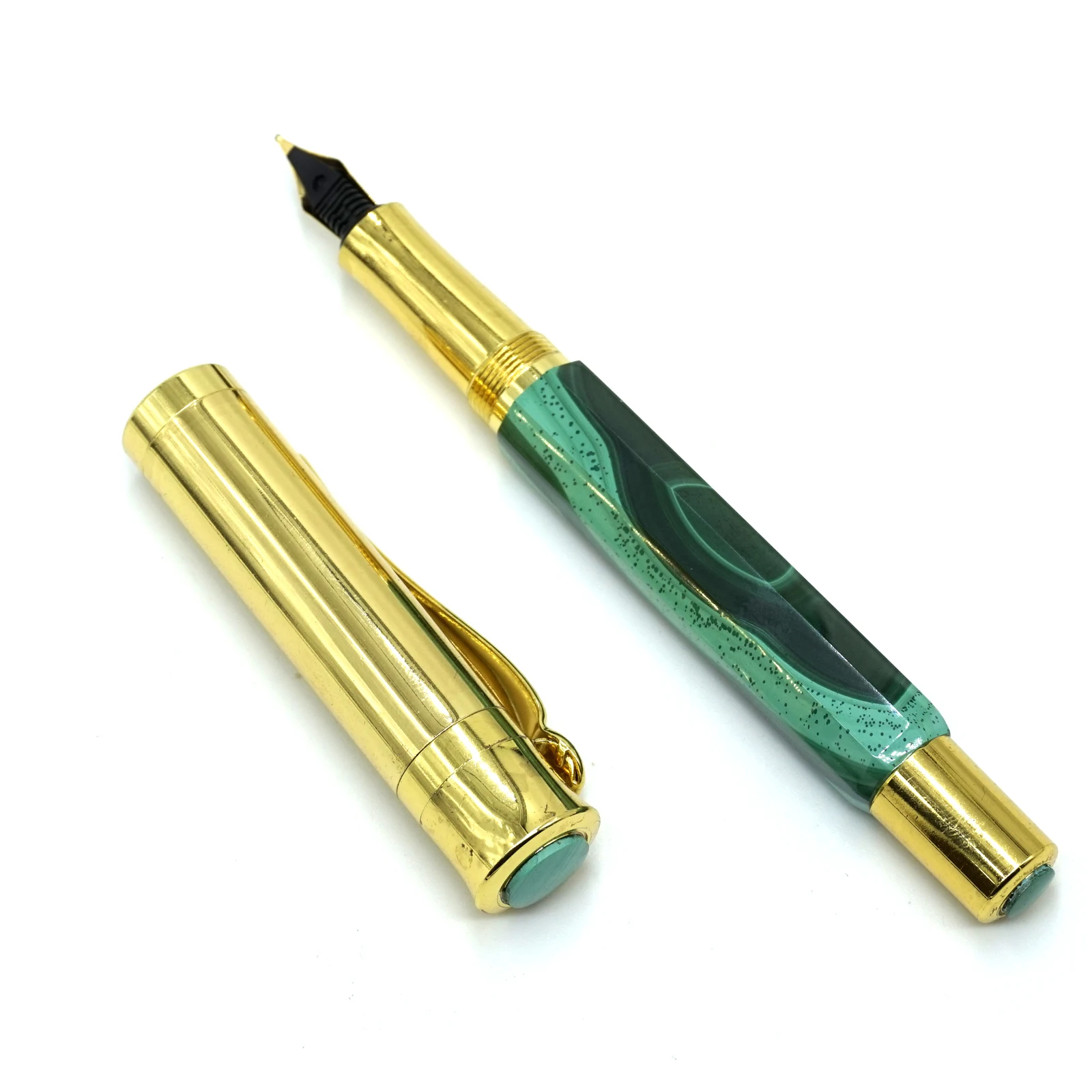 Luxury Quality Fountain Pen Natural Congo Malachite with 0.7mm, 1.0mm Nib Luxury for Collection. Nice Writing Free Gift Box image 5