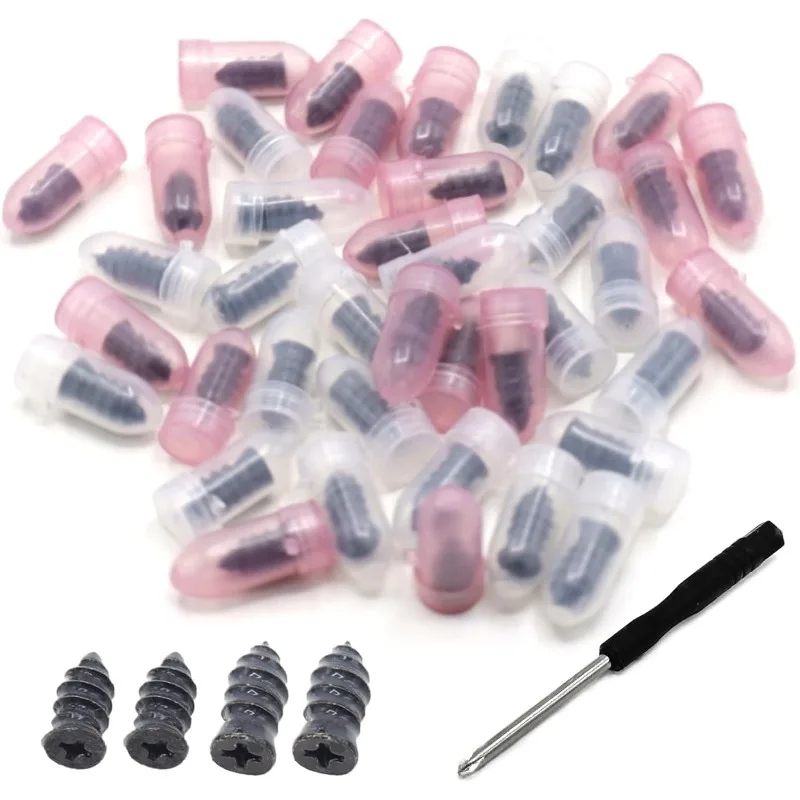 100 pçs kits de auto-serviço com chave de fenda reparação de pneus unhas auto-roscante parafuso de borracha ferramenta para carro motocicleta