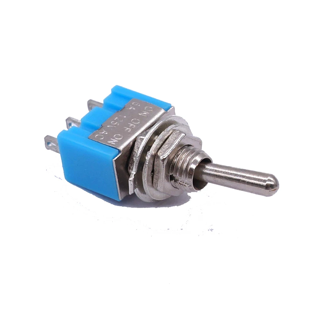 10Pcs DIY Toggle Switch ON-OFF-ON  3Pin 3 Position Latching MTS-103  AC 125V/6A 250V/3A Power Button Switch Car