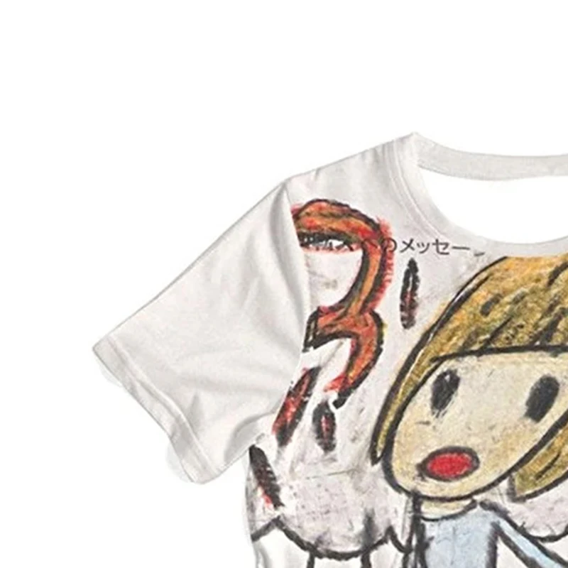 Women's T-shirt New 3D Anime Two-Dimensional Short Sleeve O-neck Short Top Y2k Style