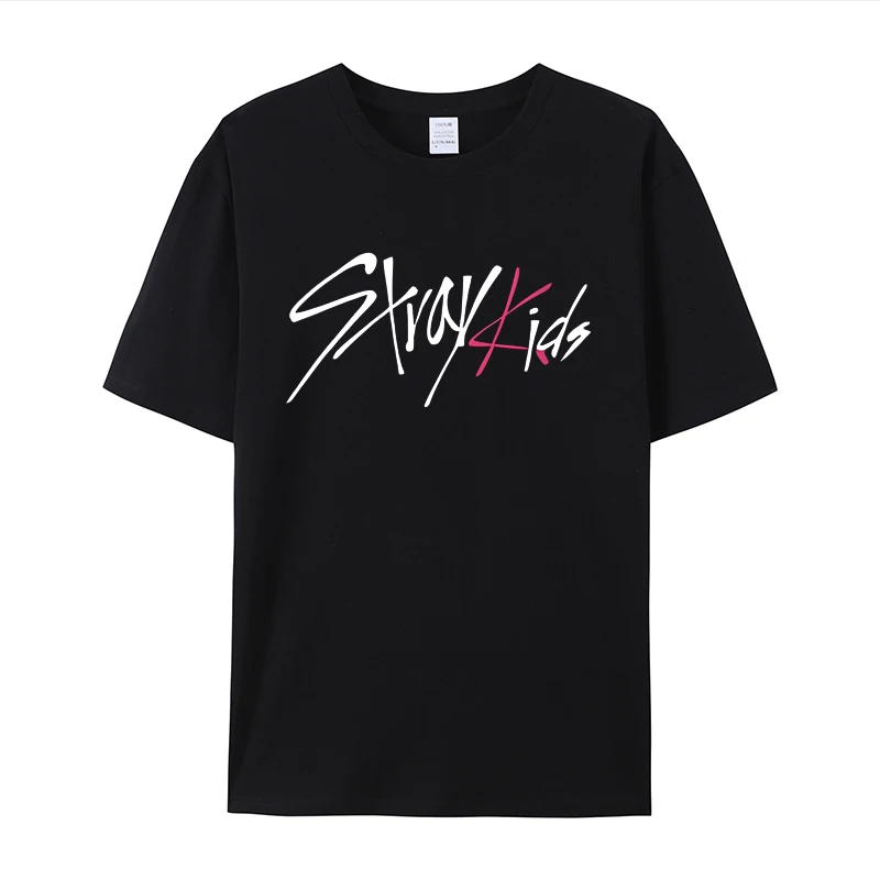 

KPOP Kids T-shirt Stray Kids Letter Print Short Sleeve Men Women Fans Fashion Casual Outdoor Shirts Loose Tops