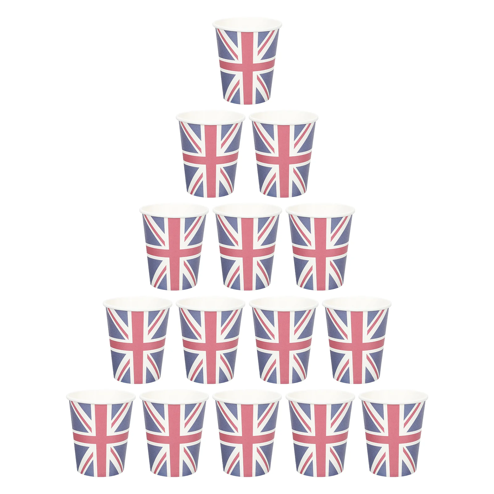 16 Pcs Cup British Flag Paper Home Supplies Party Cups Union Jack Patterns Plate Decorative Water Household