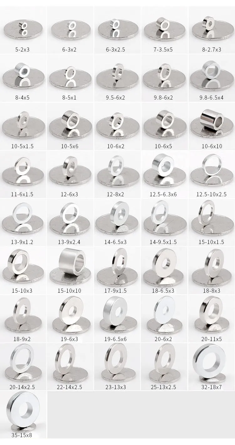 1/10pcs dia.14mm-19mm Futam Karika Neodímium Mágnes szuper Erős Rare Föld ndfeb magnets N35 Terrier 6mm-9mm