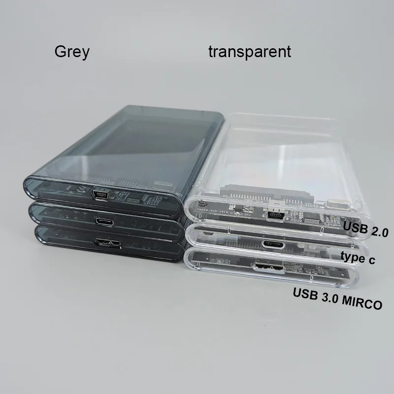 External hd case 2.5 SATA to USB 3.0 5Gbps Transparent Portable External hard drive 2.5 hdd Enclosure For PC Disk SSD Box e1