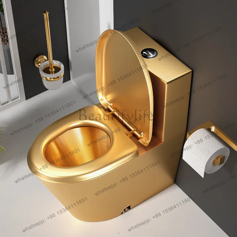 Gold stainless steel toilet light luxury bathroom deodorant toilet