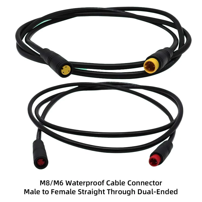 Waterproof Cable Aviation Connector M6 M8-2 3 4 5-Pin Male to Female 1m Cable Assembly with Wired Injection Molded Cable 08C
