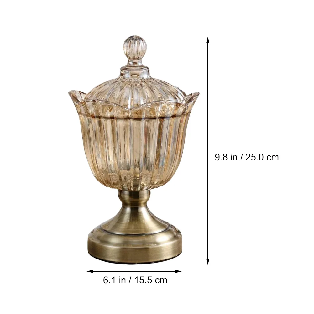 

Crystal Jar Transparent Snack Holder Case Fruit Container Decor Storage Tray Clear Color Ideal Sharing Family