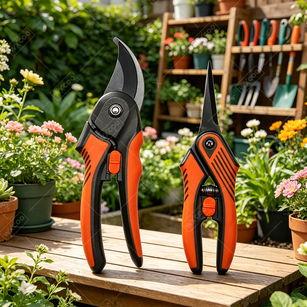 Tijeras de Podar Manuales Resistentes y Duraderas para Jardín, con Forma de Pico de Pájaro, de Acero Inoxidable Afilado, para Ahorrar Esfuerzo al Podar Ramas de Frutas