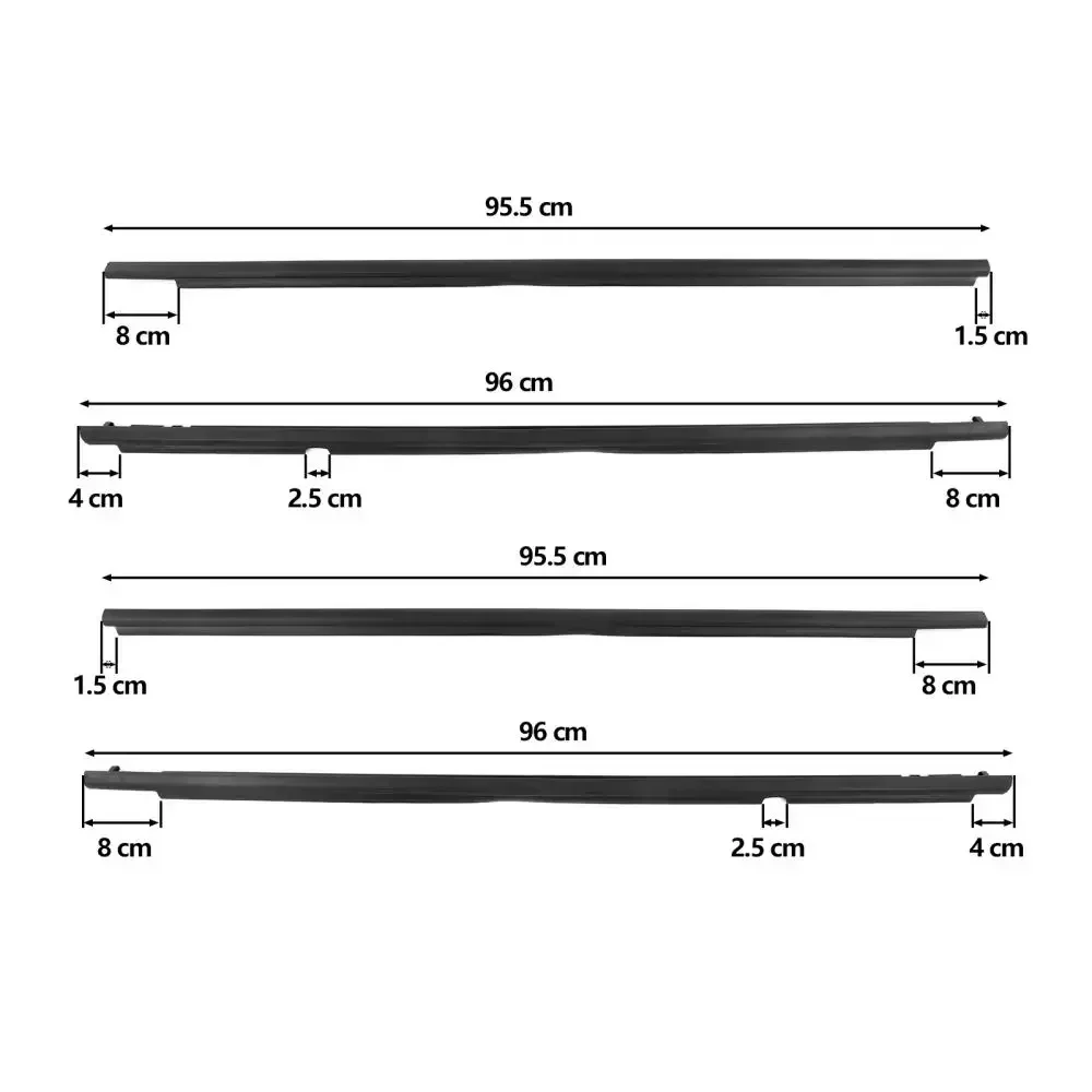 For Toyota Corolla 2008-2013 Window Weatherstrip 4Pcs Front Rear Rubber Trim Seal Belt Sealing Strips 7573012300 7571002210