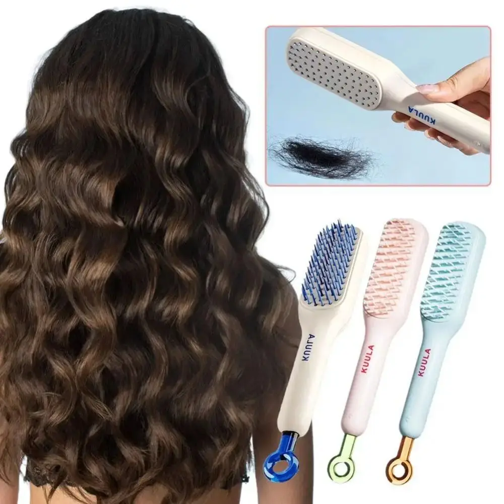 Self Cleaning Self Cleaning Hair Comb Gift Smoothing ABS Massage Hair Brush Anti-static Magic Retractable Comb