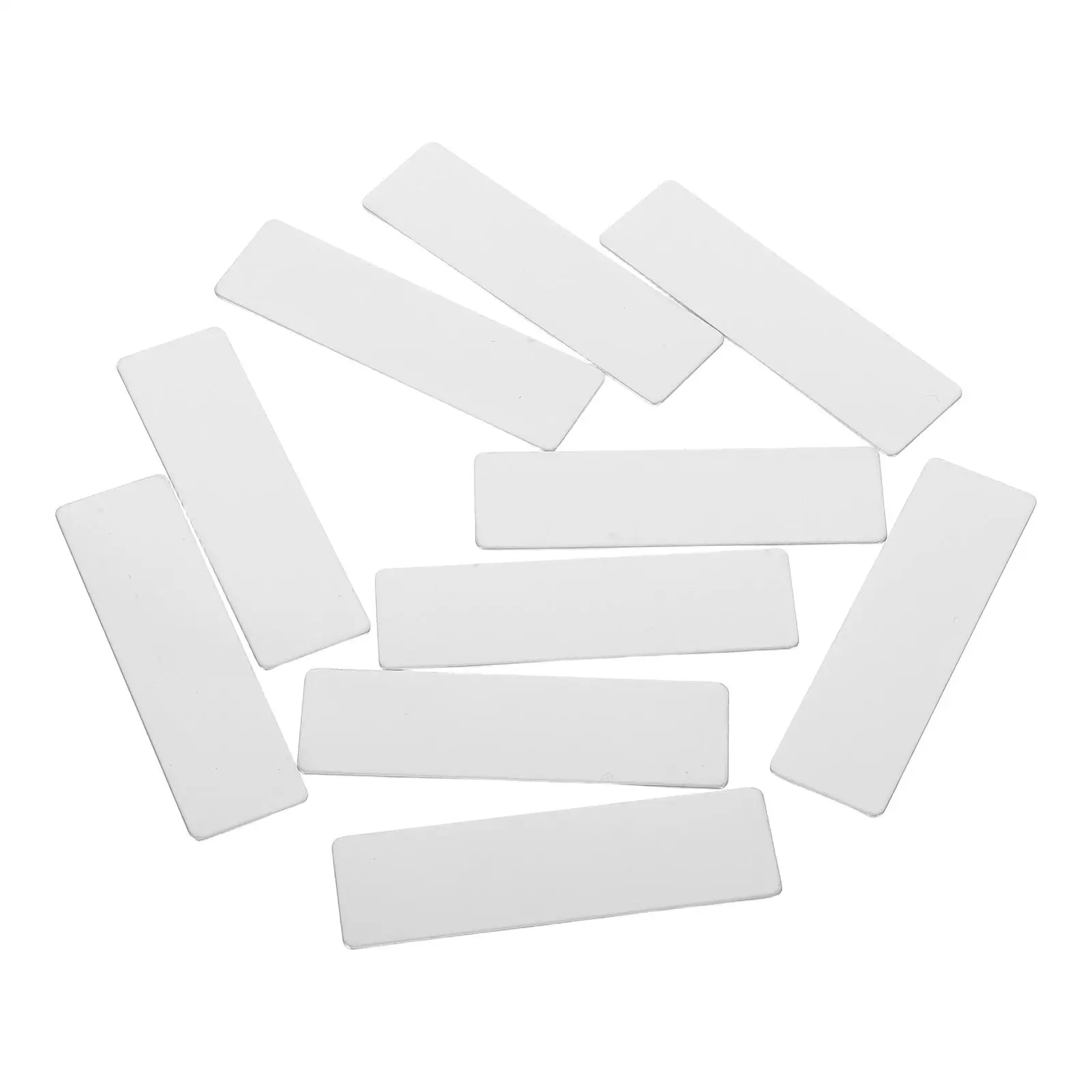 

10 Pcs Stainless Steel Name Tag Blank Plate Smooth Edge Metal Engraving Badge Holder Clip Desk Signs Plaque Car Number