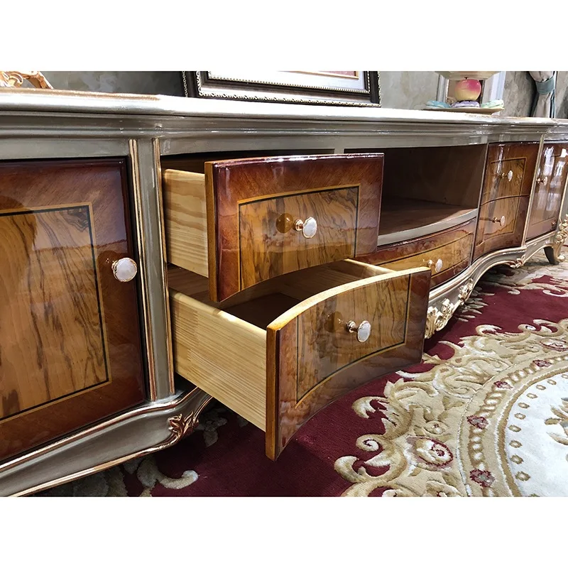 solid wood TV cabinet,  small apartment living room background cabinet