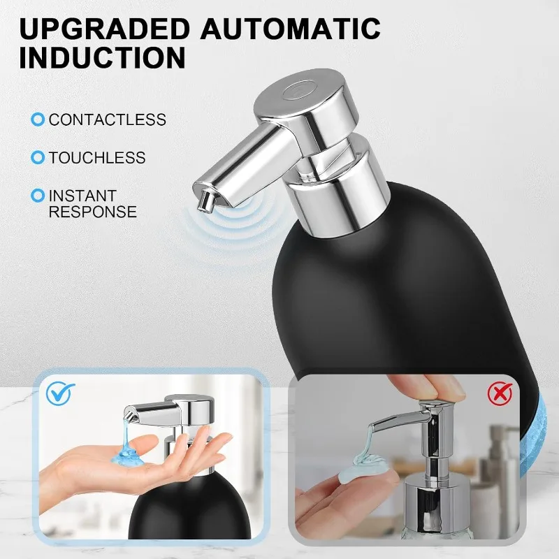 Smart Soap Dispenser Bottle 5 Gear USB Rechargeable 1200Mah 320ML Automatic Dispenser Sensor Pump for Household Bathroom image 5