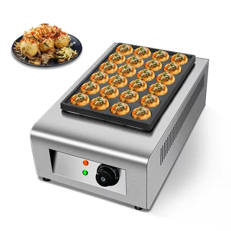 Commercial High Productivity New Electric Stainless Steel Cast Iron Takoyaki Ball Grill Machine 3 Plates Fishball Oven Grill