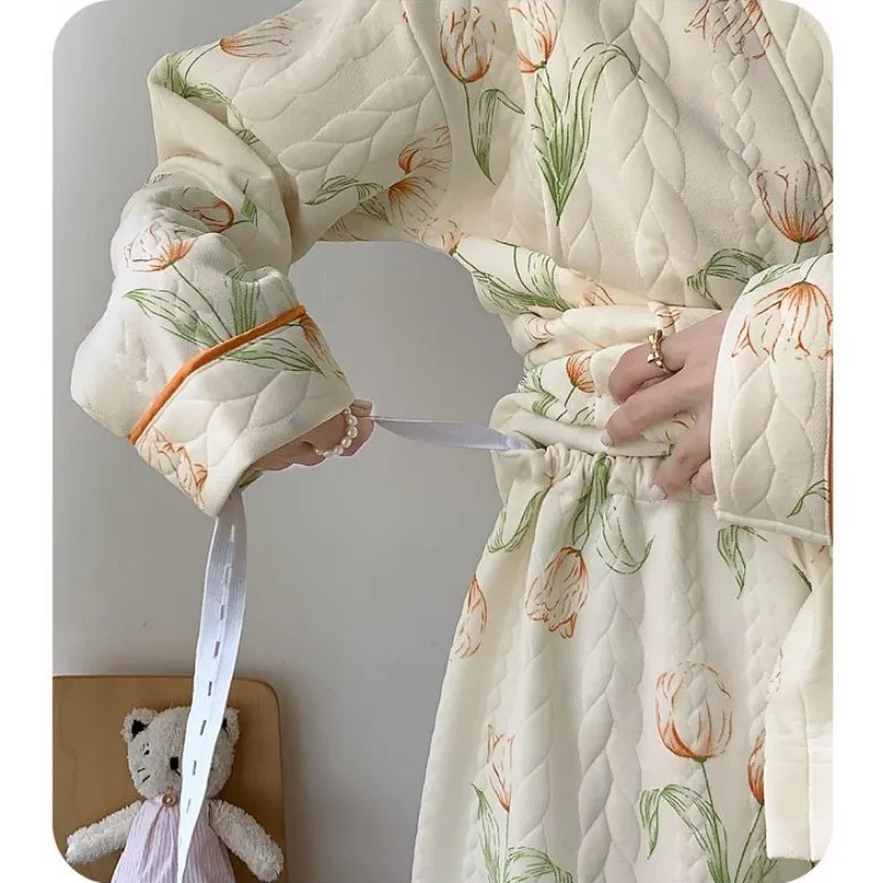2023 New Air Cotton Postpartum Clothing Autumn Winter Postpartum Thick Breastfeeding Pregnant Women Pajamas Maternity Homewear
