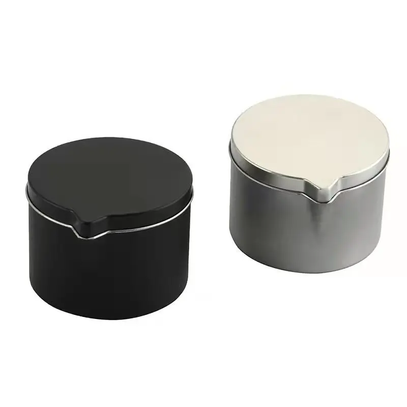 

12Pcs Black Candles Tin Jars Aromatherapy Box with Pour Spout Small Storage Wax Melt Molds Pots DIY Candles Making Container