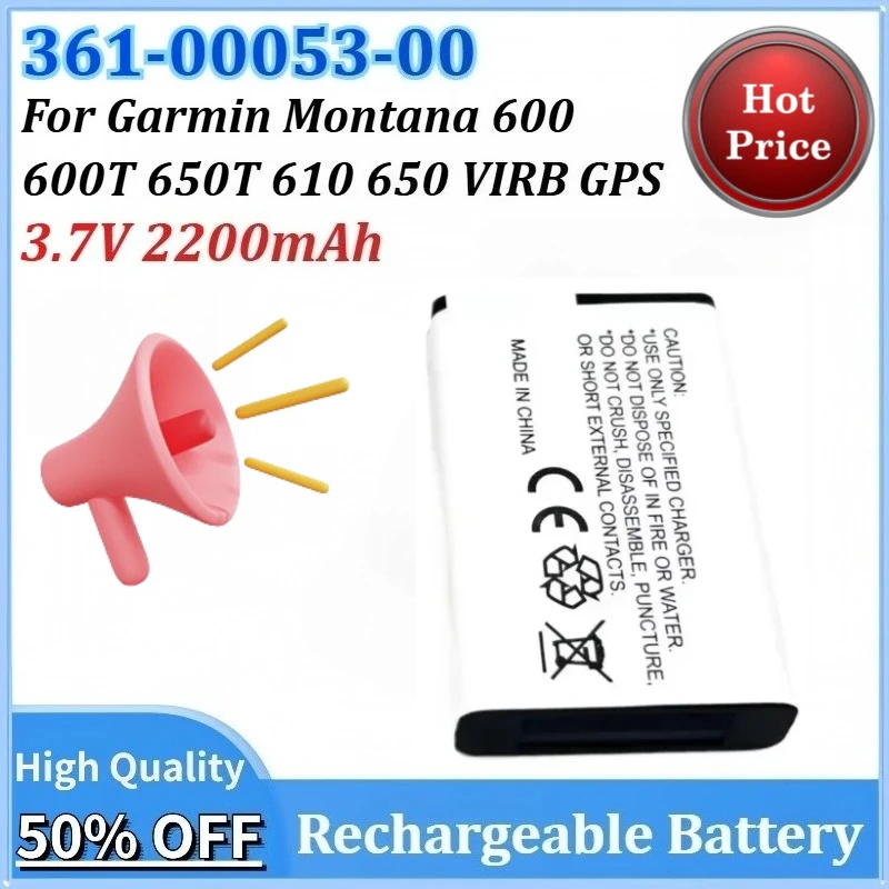 

Новый сменный аккумулятор 3,7 В, 2200 мАч, 361-00053-00 для Garmin Montana 600 610 650 600T 650T VIRB GPS для Alpha 100 010-11654-03