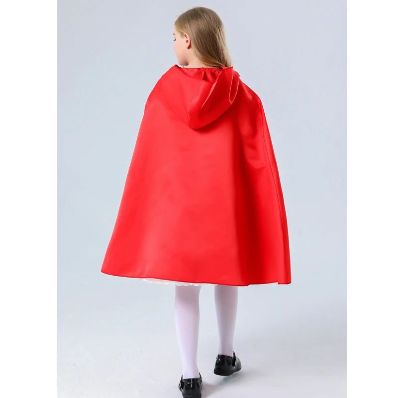 Multiple Little Red Riding Hood For Girl Costume Classic Fairy Tales Character Cosplay Carnival Halloween Fancy Party Dress