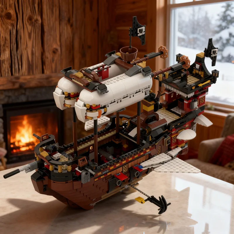 

2771 деталь MOC: Модель пиратского дирижабля, конструктор, креативный подарок, декор для демонстрации, сборная модель премиум-класса для взрослых и детей, для дома и офиса