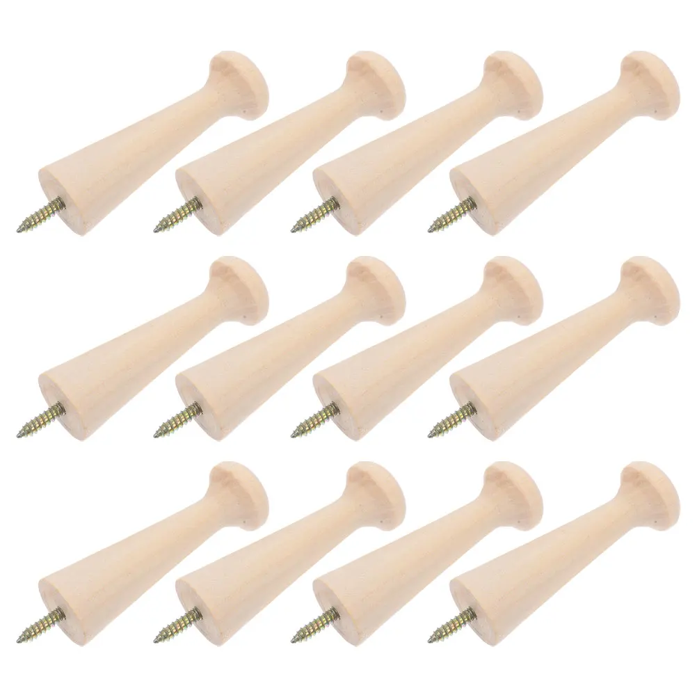 

Solid Wood Coat Hook Wall Hanging Pegs Shaker Hooks Hangers Decorative Screw-on Hat Bathroom Door