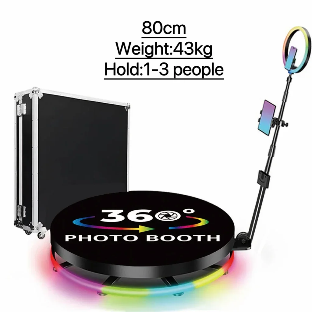 360 Panoramische Surround Selfie Booth Professionele Fotografie Tafel 360 Fotocabine Machine Rotatie 360 Fotocabine 80Cm 100Cm