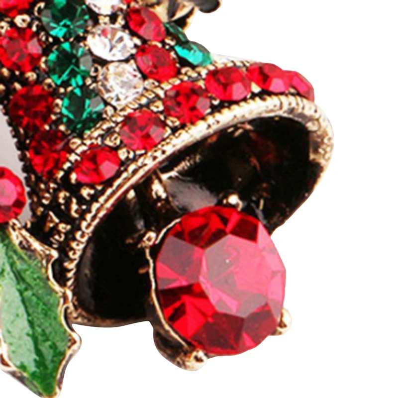 Pin bros setelan natal hadiah kreatif pita korsase Premium antik lonceng bros Natal mode dekorasi perhiasan pesta