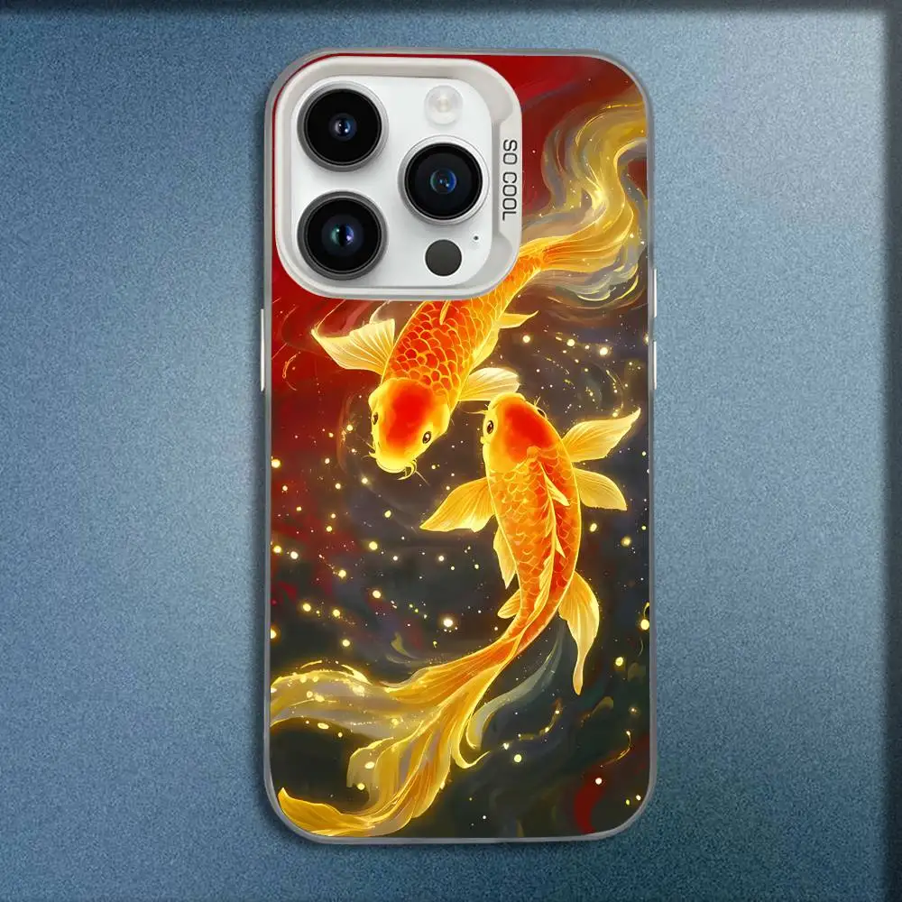 حافظة هاتف K-Koi G-Goldfish لهاتف iPhone 17,16,15,14,13,12,11,Pro,Max,Plus,E,SE4,Air,Mini White IMD Box