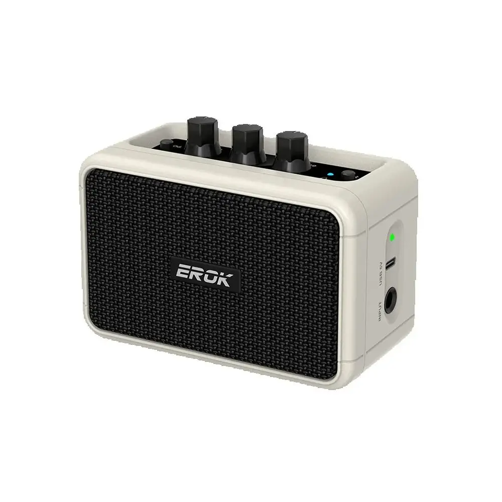 EROK 5W Electric Guitar Speaker Clean and Overdrive 2 Sound Effects Support BT/Headphone Connection Mini Amplifier