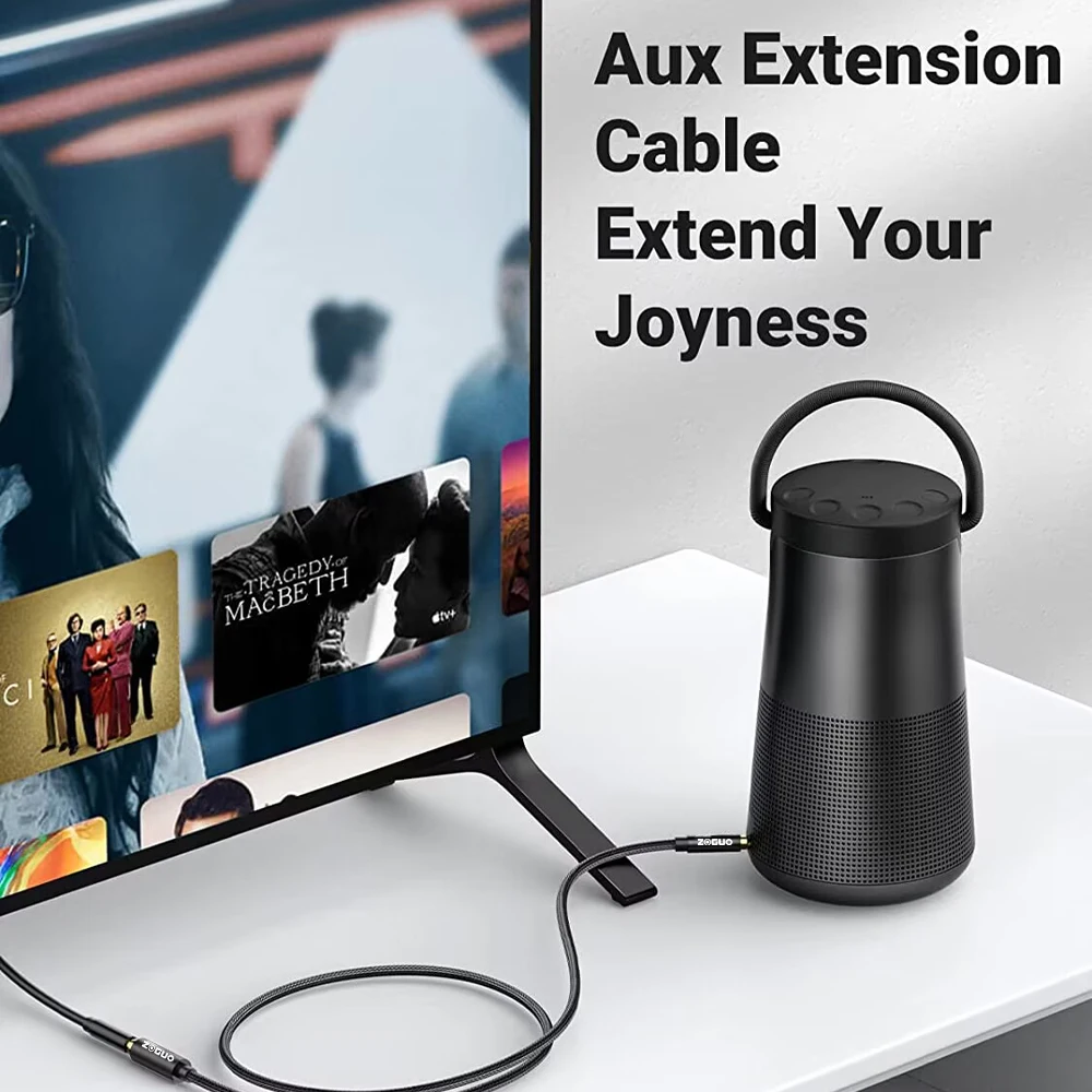 ZOGUO-cable de extensión de audio estéreo Hifi de 3,5 MM, conector macho a hembra TRS Aux para auriculares de coche, altavoz, Smartphone,