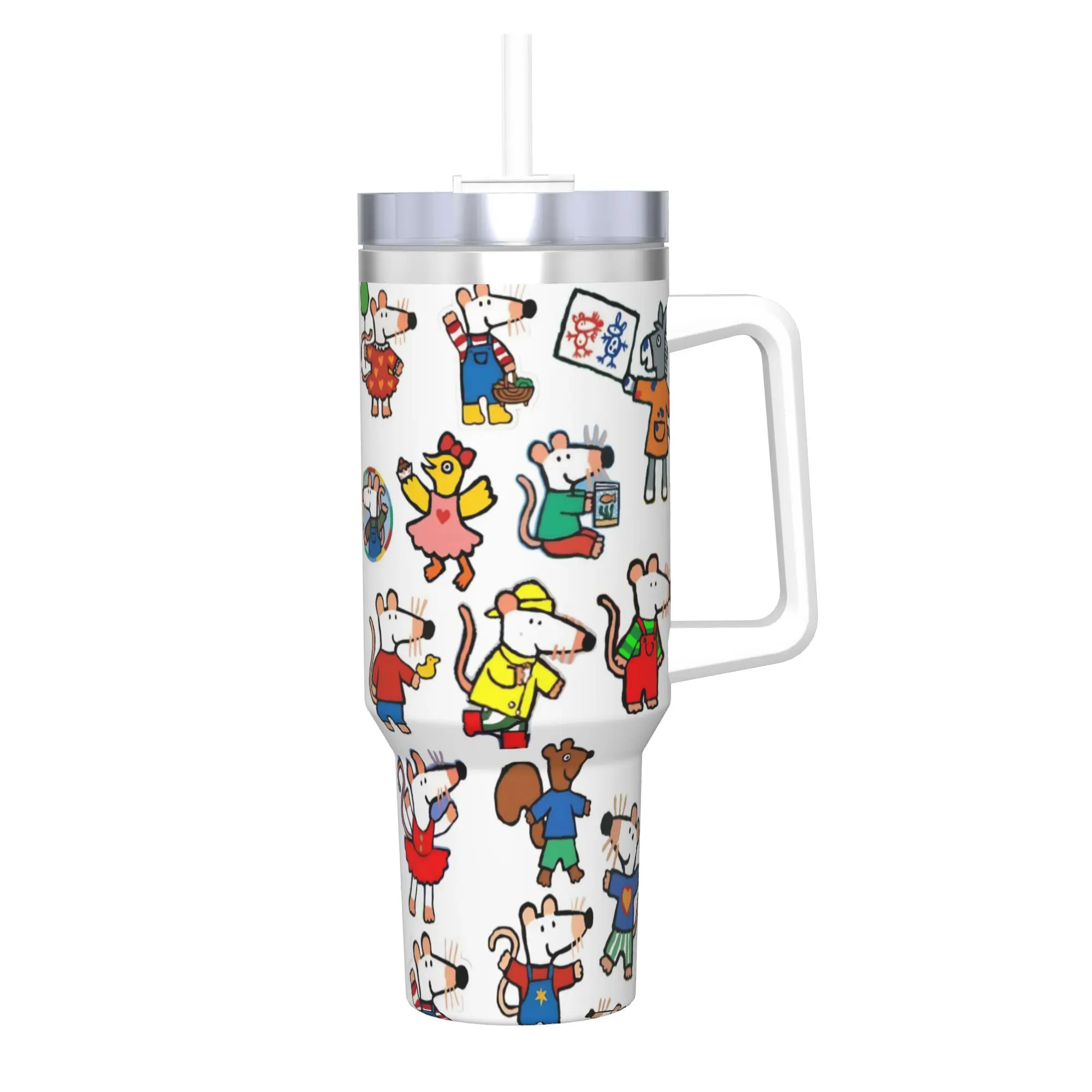 Maisy Mouse 40oz Tumbler Stainless Steel Double Wall Vacuum Insulated  Cup With Straw