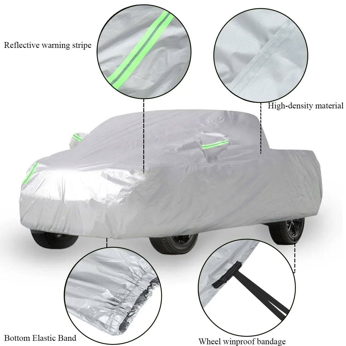 SAT لجميع المواسم غطاء سيارة لشاحنة بيك اب ضد الغبار الحطام يندبروف الأشعة فوق البنفسجية سيارة حماية 170T استبدال لفورد رابتو #4