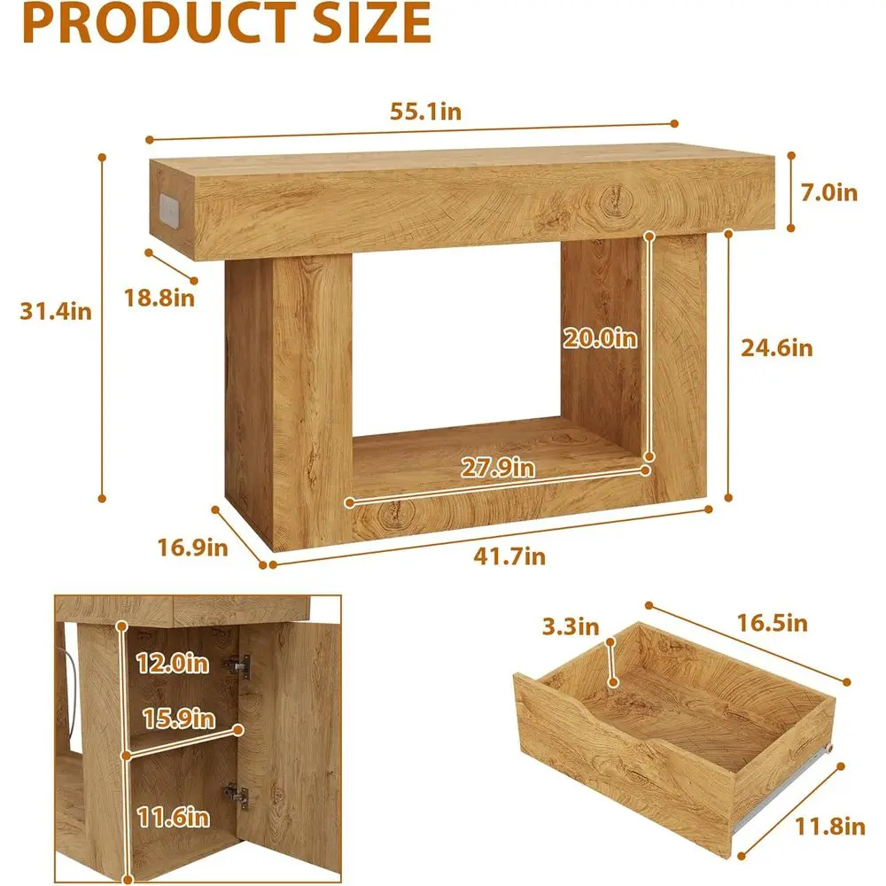Heavy-Duty 55 75 Gallon Aquarium Stand with Power Outlets, Storage Cabinet, and Entryway Access