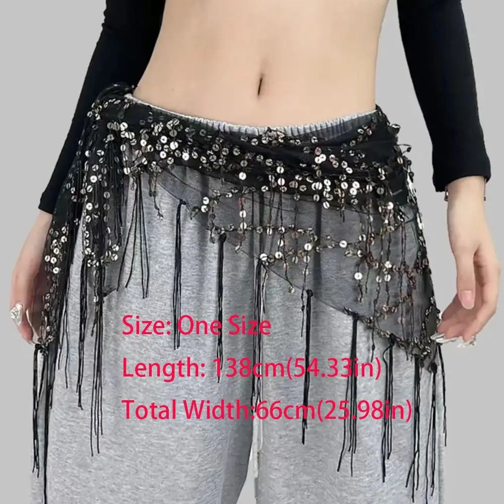 Ceinture de danse du ventre à paillettes, jupe de danseuse à glands, Costumes de spectacle de danse de rue, écharpe de hanche pour thaïlande/inde/arabe