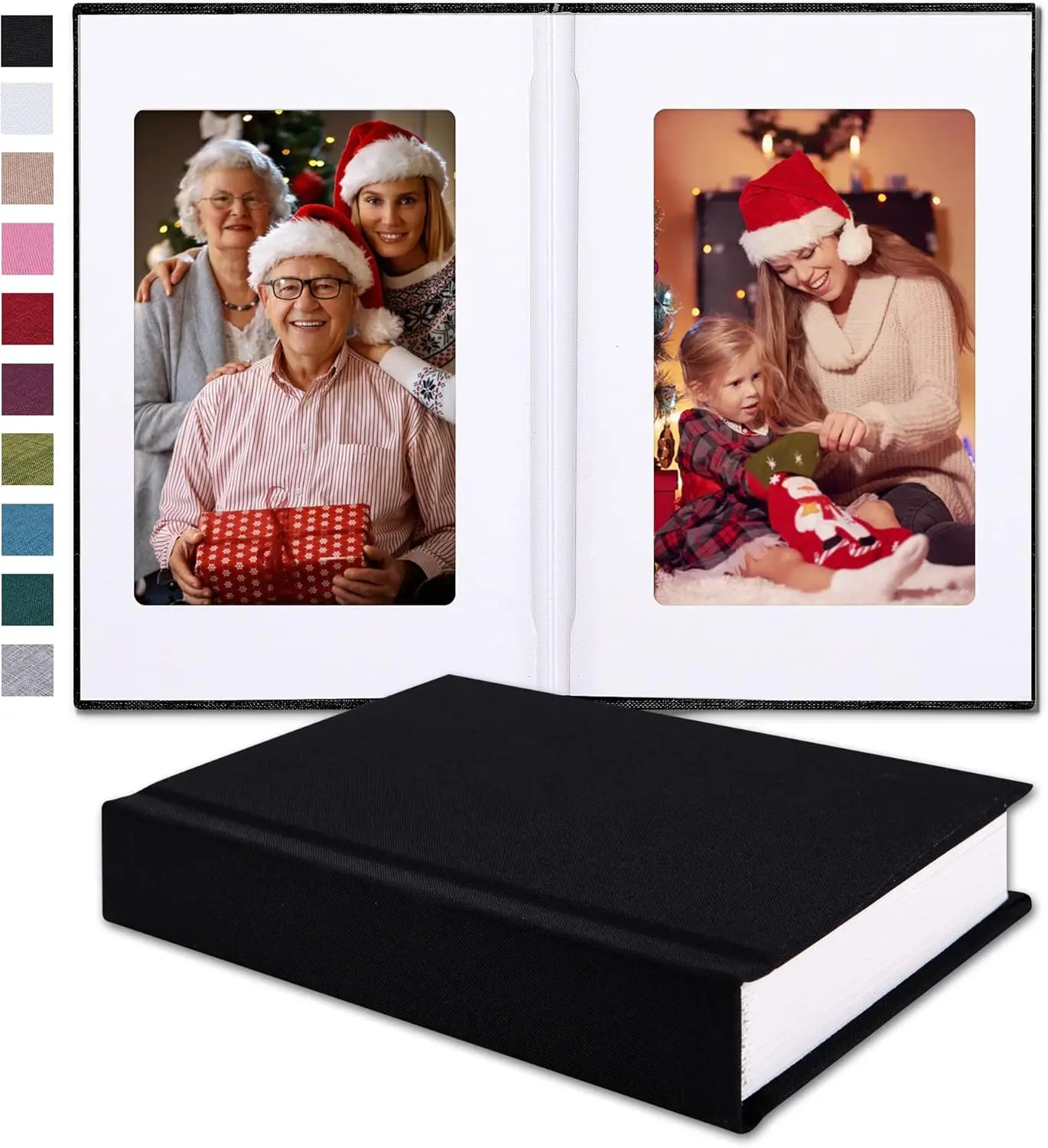 

Small 4x6 Photo Album with Writing Space Holds 30 Photos Ideal for Wedding Theme-Album and Baby Photo Album (Black)