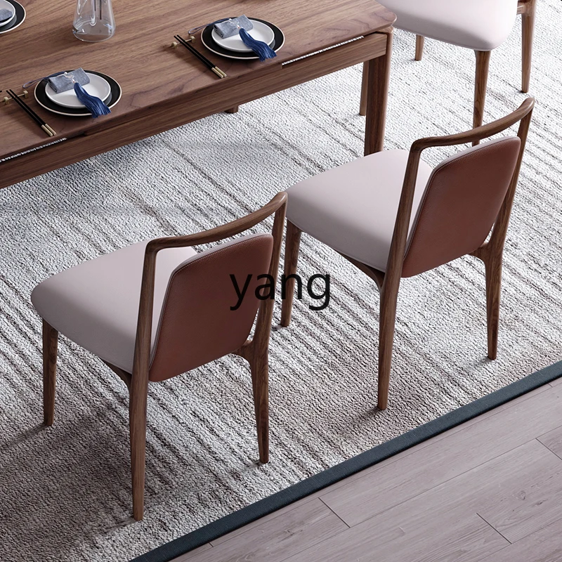 CX Modern Simple Solid Wood Dining Room Furniture Soft Bag Sitting Surface Chair Tea Room