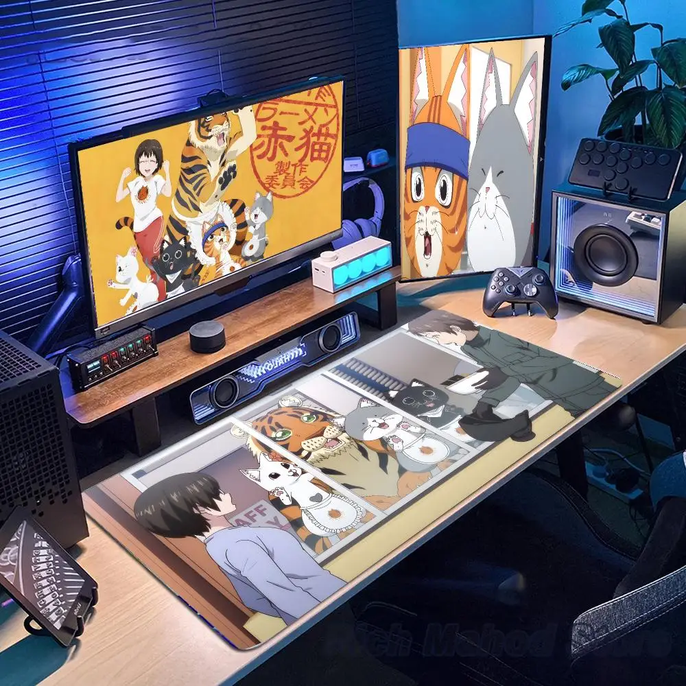 Ramen Akaneko Mouse Pad Mousepad Large Gaming Mouse Pad LockEdge Thickened Computer Keyboard Table Desk Mat