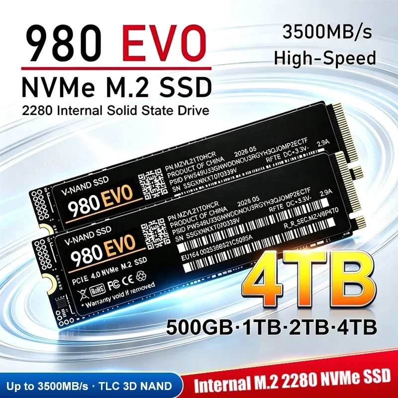 Internal M.2 2280 NVMe SSD 980 EVO PCIe4.0 X4 3500MB/s TLC 3D NAND 500‑4TB Solid State Storage for PS5 Gaming PC Desktop Laptop